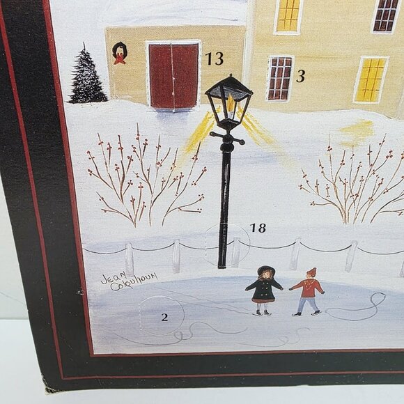 Vtg Jean Colquhoun Print Holiday Victorian Church Town Paper Advent Calendar - Picture 2 of 5